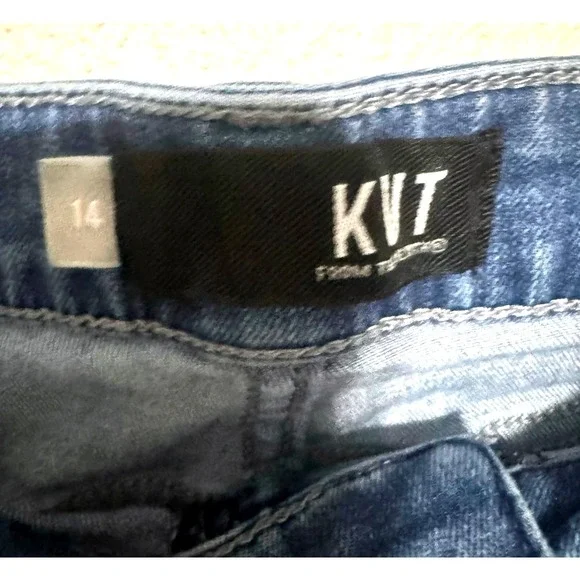 Kut From the Kloth Women's Denim Jeans Size 14 Distressed knee - Picture 5 of 5